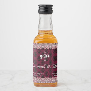 Vintages Damask und Logo-Parfüm Alkoholflaschenetikett