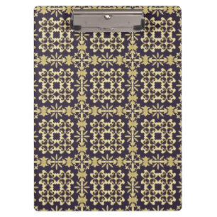 Vintages Damastmuster der Kunst, golden Klemmbrett