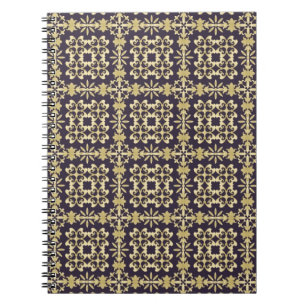 Vintages Damastmuster der Kunst, golden Notizblock