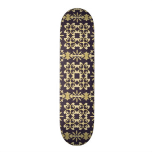 Vintages Damastmuster der Kunst, golden Skateboard