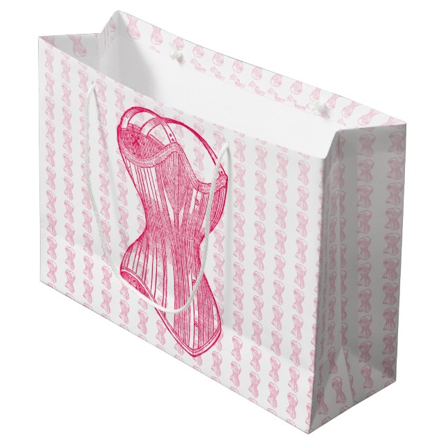 Vintages Damen-Korsett Große Geschenktüte (Vorderseite Schrägansicht)