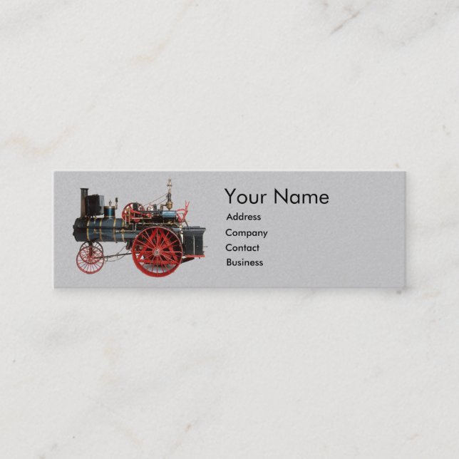 VINTAGES DAMPFLOKOMOTIVES MONOGRAMM MINI VISITENKARTE (Vorderseite)