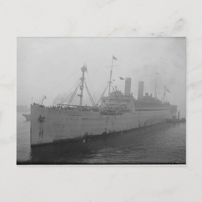 Vintages Dampfschiff Postkarte (Vorderseite)