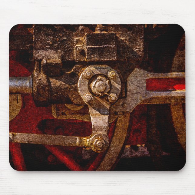 Vintages Dampfzuggetriebe Mousepad (Vorne)