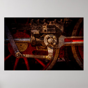 Vintages Dampfzuggetriebe Poster