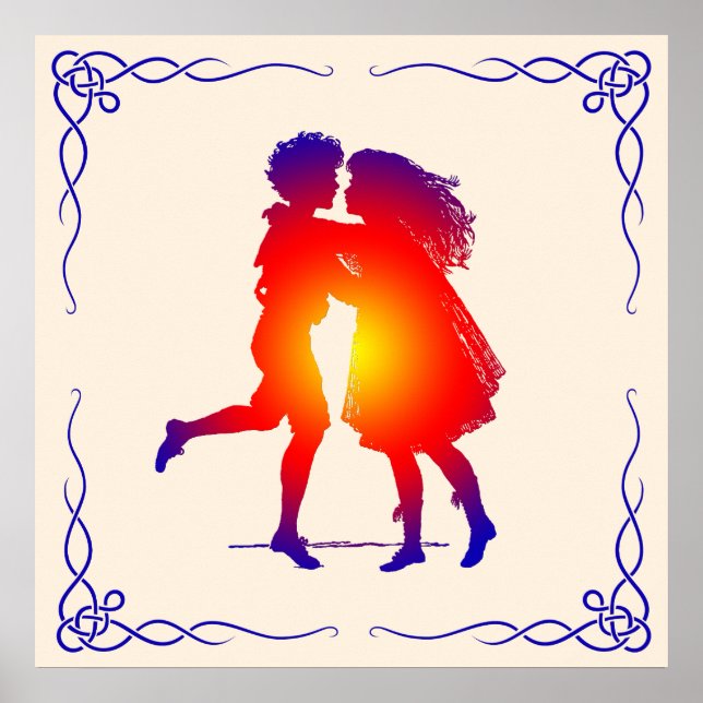 Vintages Dancing Couple Shining Poster (Vorne)