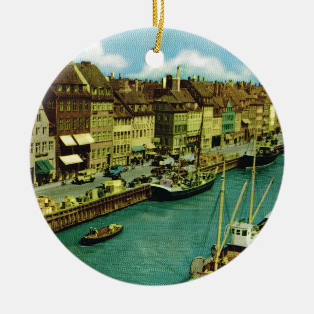 Vintages Dänemark, Kopenhagen-Ufergegend Keramikornament (Vorne)