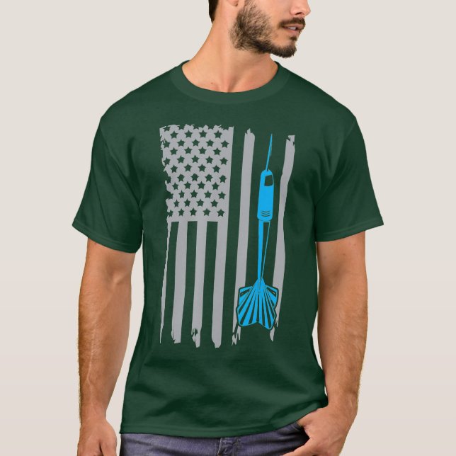 Vintages Dart American Flag Graphic T-Shirt (Vorderseite)