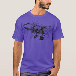 Vintages DC3-Flugzeug-Shirt für Männer Vater Gra T-Shirt