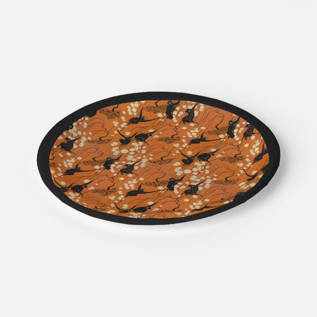 Vintages Deko-Affe-Muster Pappteller (Schrägansicht)