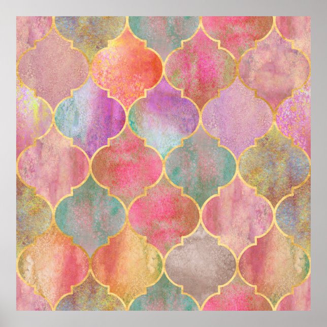 Vintages Dekorationsmuster aus Marokko Poster (Vorne)