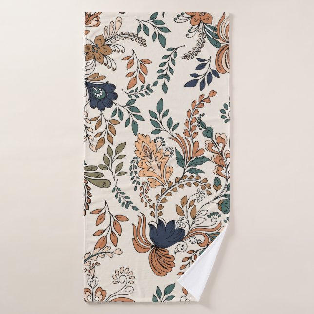 Vintages, dekoratives, nahtloses Muster  Badehandtuch (Badehandtuch)