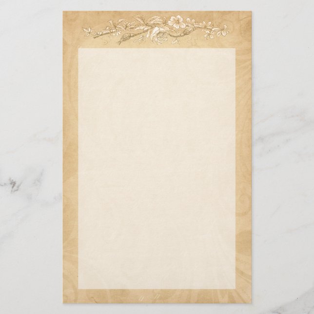 Vintages dekoratives stationäres briefpapier (Vorderseite)