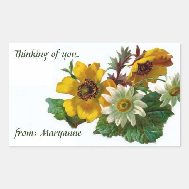 Vintages Denken oder Geschenkaufkleber Rechteckiger Aufkleber (Vorderseite)