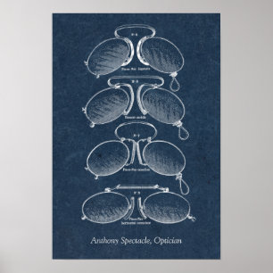 Vintages des Brillen-Augen-Doktor-oder Optikers Poster