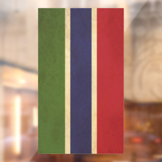Vintages Design der Flagge von Gambia Fensteraufkleber