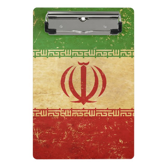 Vintages Design der iranischen Flagge Mini Klemmbrett (Vorderseite)