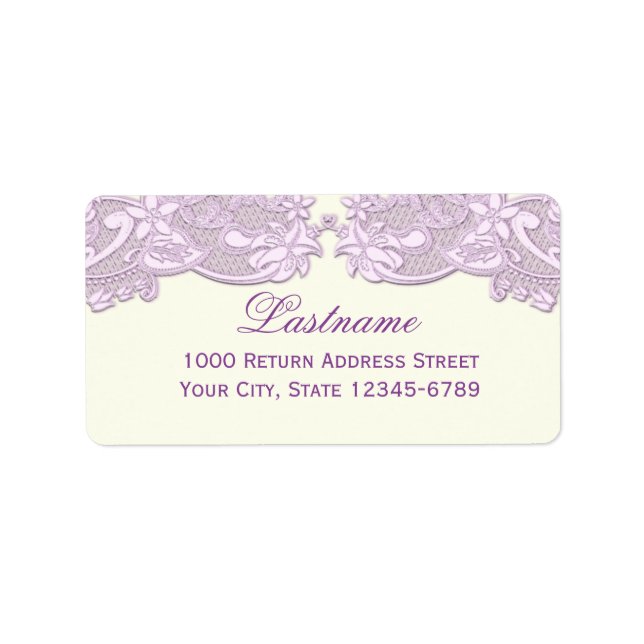 Vintages Design der Lavendel Adressaufkleber (Vorne)