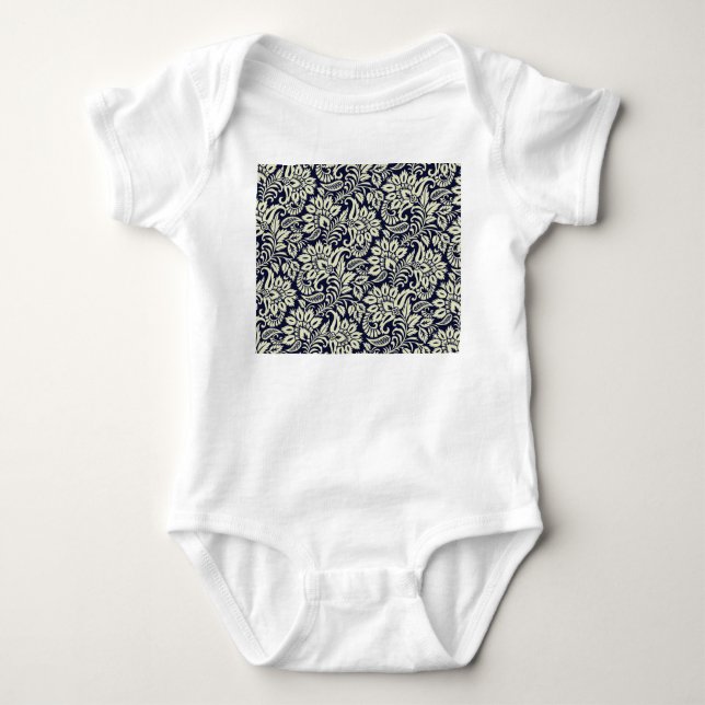 Vintages Design des indischen Blumengrunds Baby Strampler (Vorderseite)