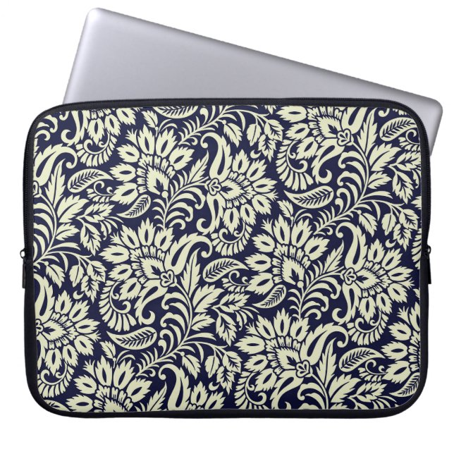 Vintages Design des indischen Blumengrunds Laptopschutzhülle (Vorderseite)