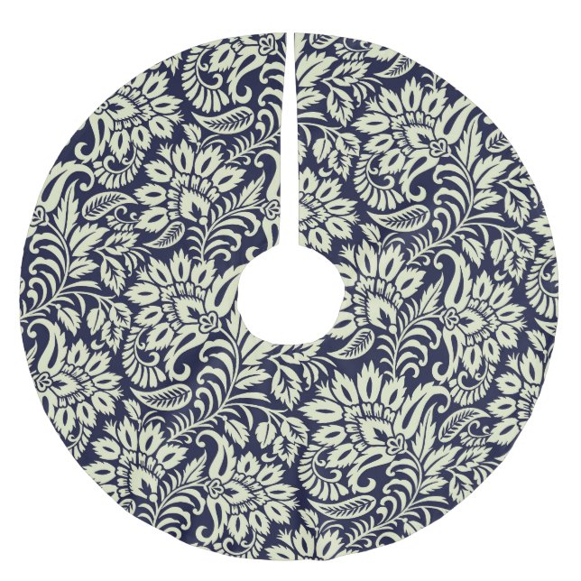 Vintages Design des indischen Blumengrunds Polyester Weihnachtsbaumdecke (Vorderseite)