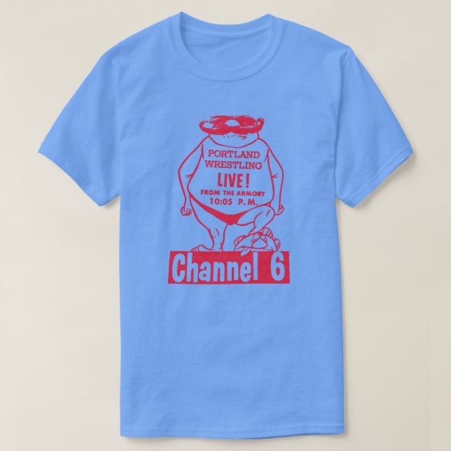 Vintages Design des Portland Wrestlings T-Shirt (Design vorne)