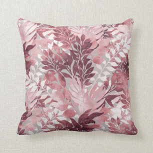 Vintages Design des Sommertropfens Rosa Foliage Kissen