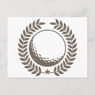 Vintages Design für Golf Ball Postkarte