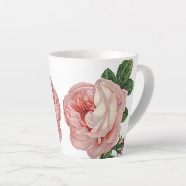 Vintages Design in Rosa Rose Milchtasse (Rechte Ecke)
