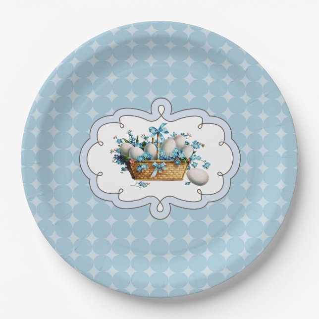 Vintages Design Osterfeier | Party Paper Teller (Vorderseite)