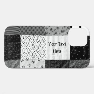 Vintages Design Patchwork Stoff Design Schwarz-wei Case-Mate iPhone Hülle