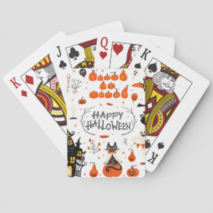 Vintages Design von Halloween Elements im Set Spielkarten
