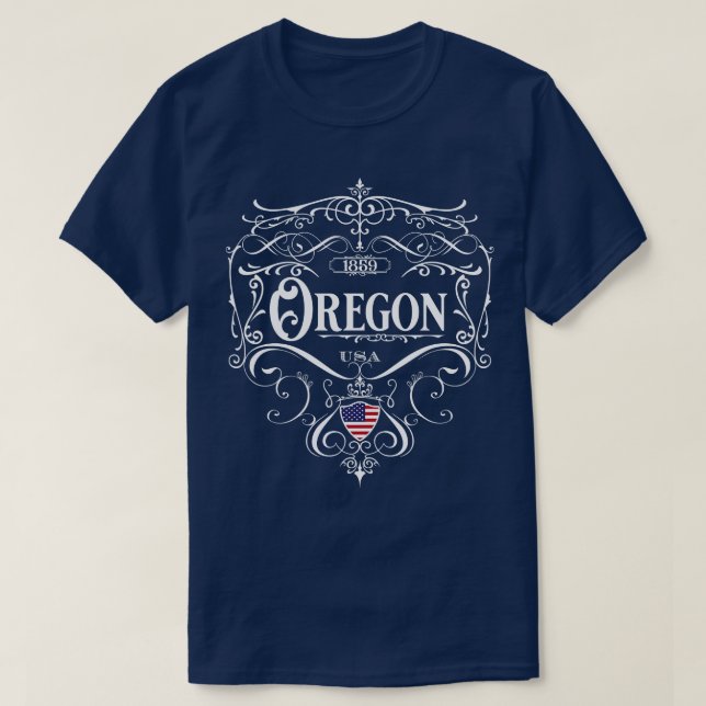 Vintages Design von Oregon 1 T-Shirt (Design vorne)