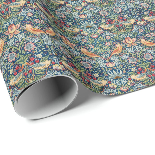 Vintages Design von William Morris "Strawberry Thi Geschenkpapier (Rolleneckpunkt)