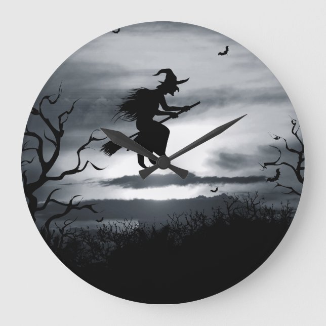 Vintages Design zu Halloween Große Wanduhr (Vorderseite)