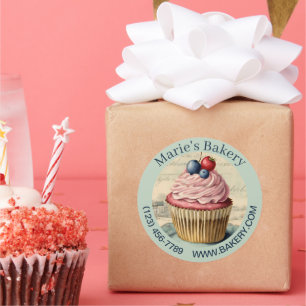 Vintages Dessert Baker Caterer Cupcake Bäckerei Runder Aufkleber