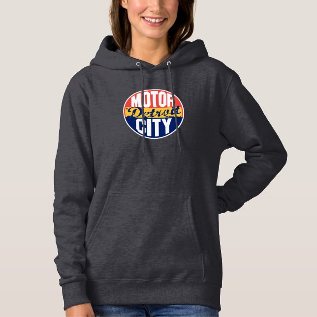 Vintages Detroit-Label Hoodie (Vorderseite)