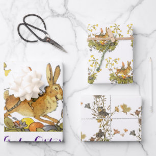 Vintages deutsches glückliches Ostern Geschenkpapier Set