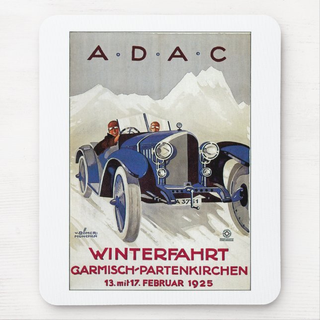 Vintages deutsches Rennrennen Mousepad (Vorne)