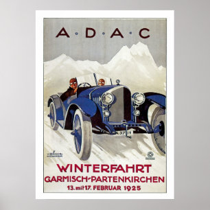 Vintages deutsches Rennrennen Poster