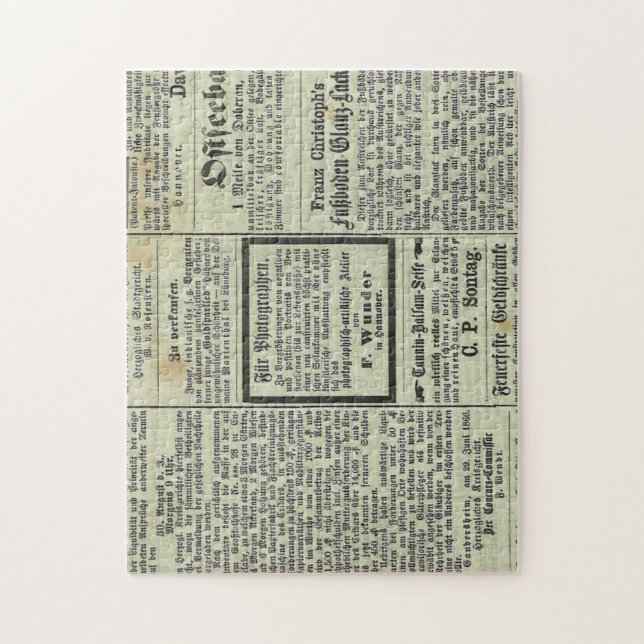 Vintages deutsches Zeitungspuzzlespiel Puzzle (Vertikal)