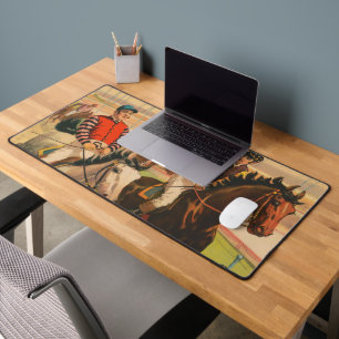 Vintages deutsches Zirkusposter auf Pferden Schreibtischunterlage