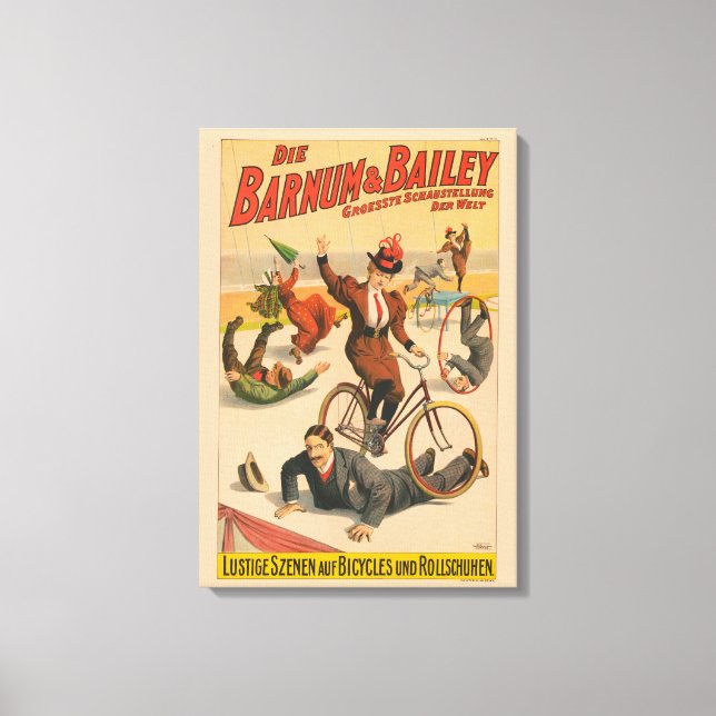 Vintages deutsches Zirkusposter der Künstler, 1900 Leinwanddruck (Vorderseite)