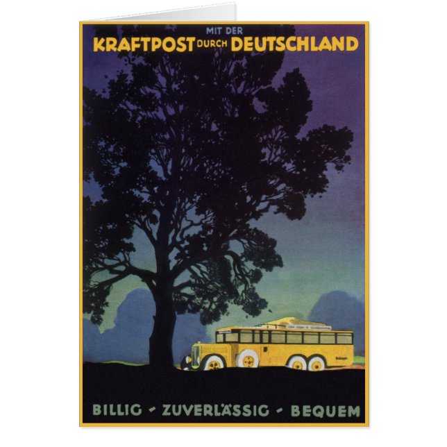 Vintages Deutschland, Gelber Bus bei Nacht, Reisek (Vorne)