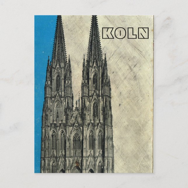 Vintages Deutschland, Kathedrale Koln Postkarte (Vorderseite)