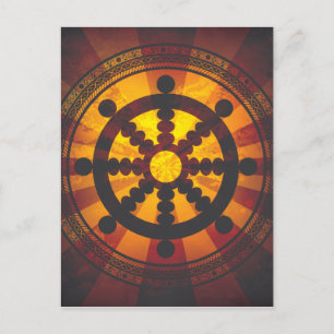 Vintages Dharma Wheel Print Postkarte