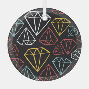 Vintages Diamantdesign, nahtlos Ornament Aus Glas
