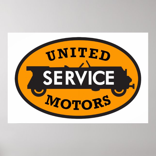 Vintages Dienstzeichen von United Motors Poster (Vorne)