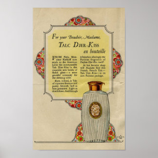 Vintages Djer Kiss Talc Pulver ad 1924 Poster