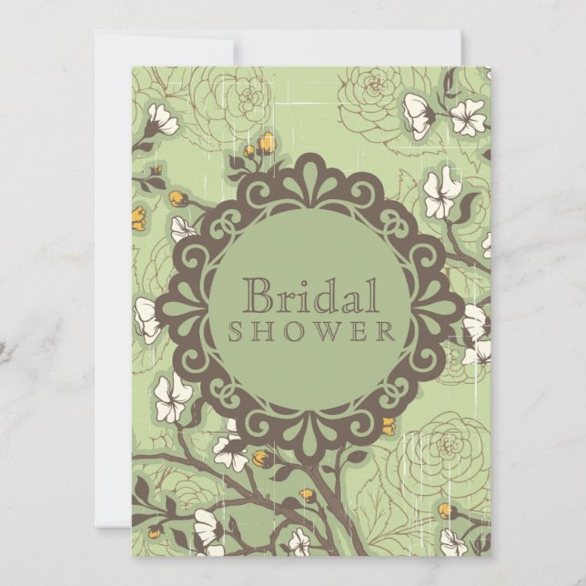 Vintages Dogwood auf Grün Einladung (Vorderseite)